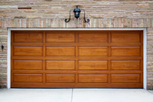 Stylish wood garage door